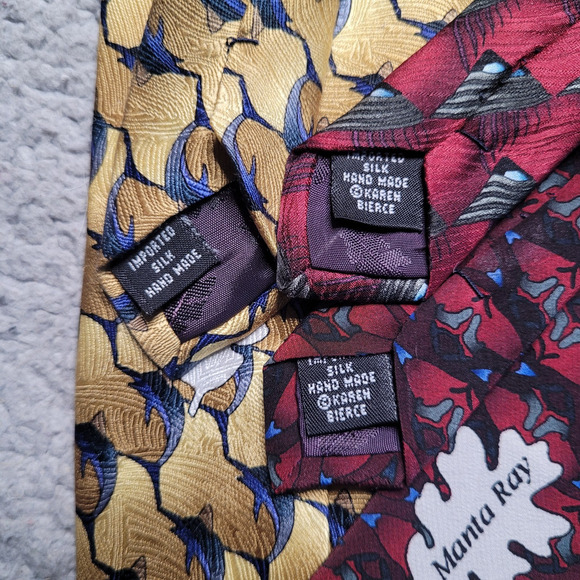Nature Conservancy 3pc Silk Handmade Neckties Colorful Collection Fish Prints - Picture 3 of 6